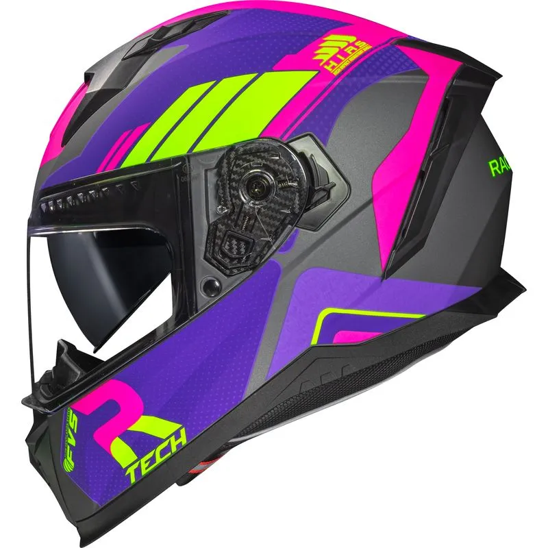 Capacete Fechado Race Tech Volt Track Fosco Titanium Roxo 58