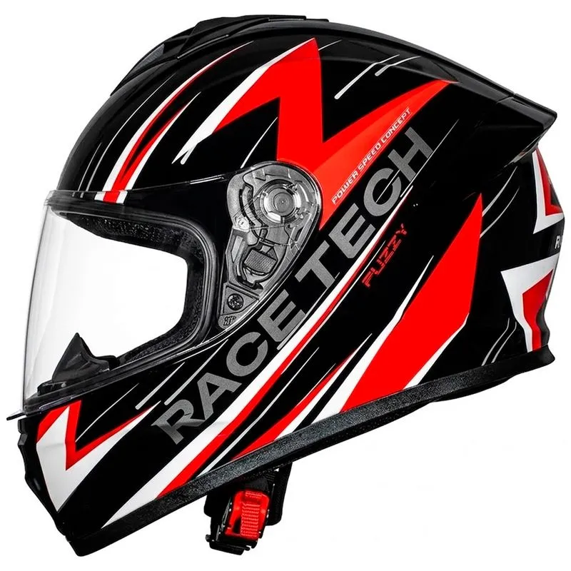 Capacete Race Tech Hit Fuzzy Preto Branco 60