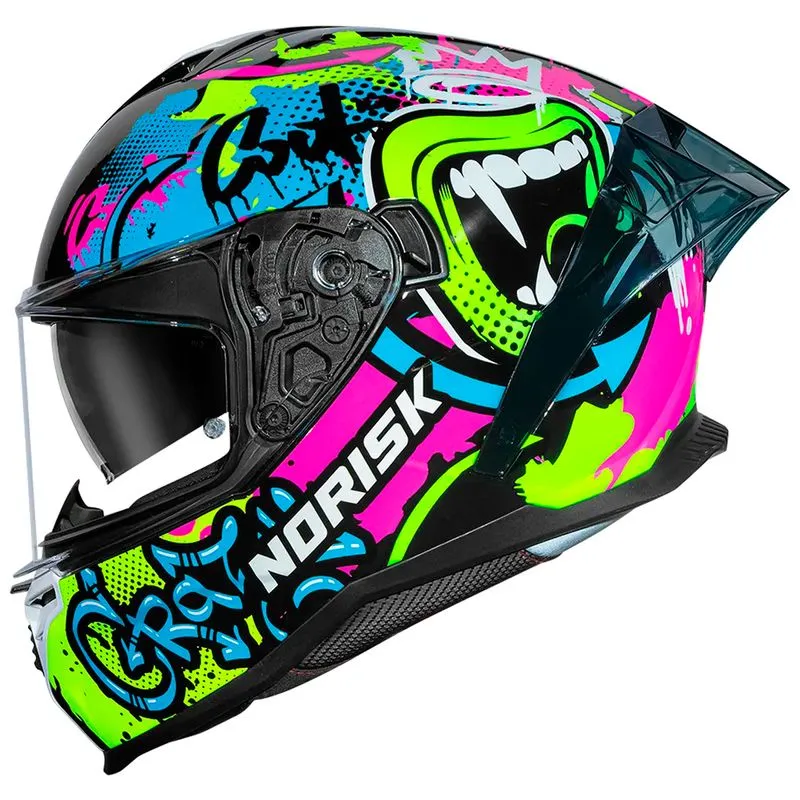 Capacete Original Norisk Strada 2 Wow Preto Amarelo 56
