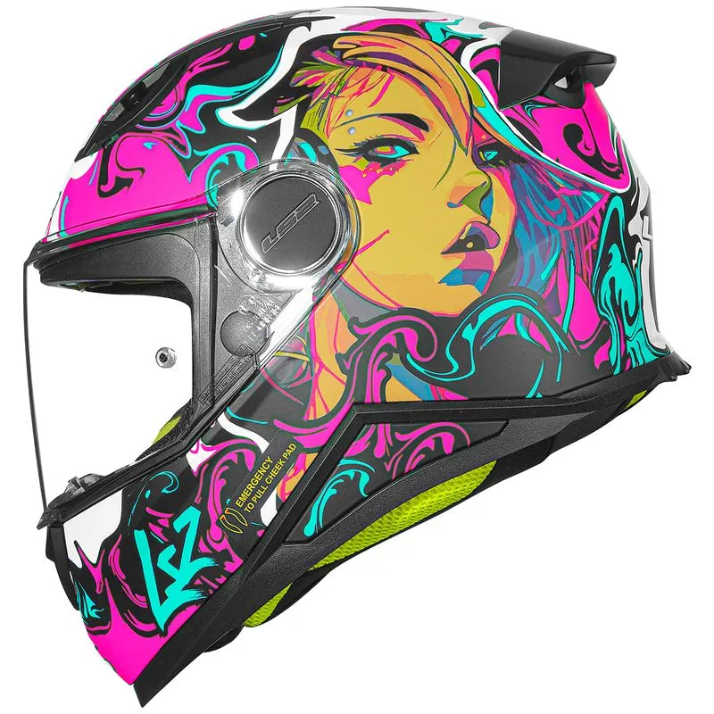 Capacete Original LS2 FF812 Infantil Cyberg Roxo Fosco Ciano 50