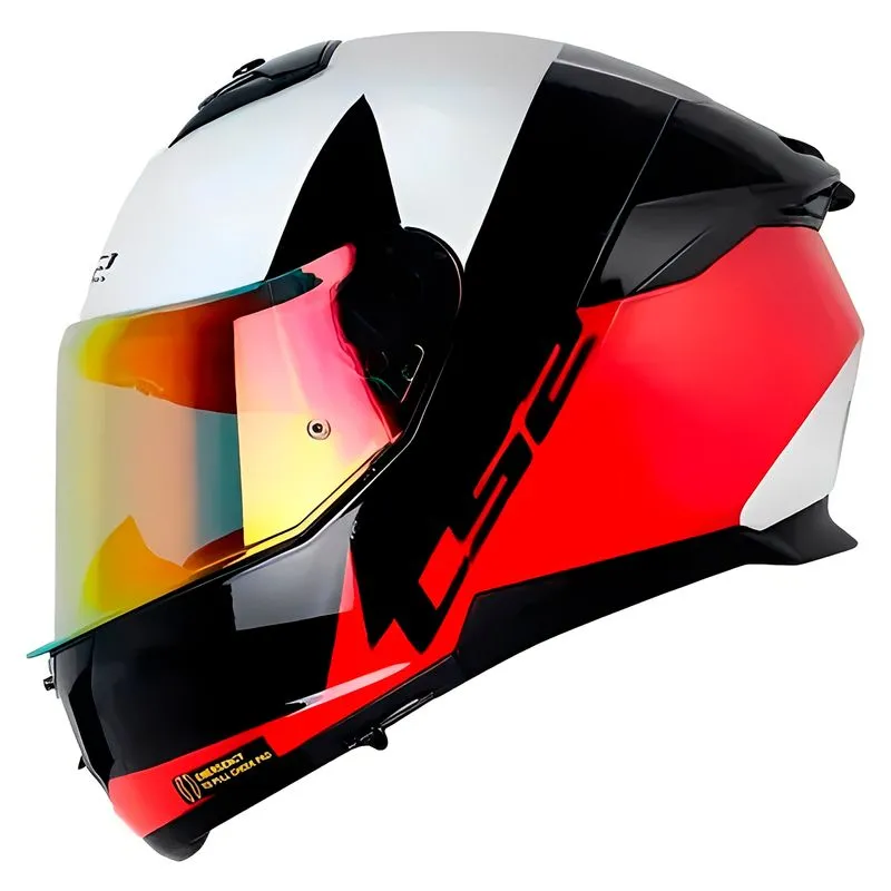 Capacete Original LS2 FF808 Stream 2 Thunderbiz Preto Vermelho 60