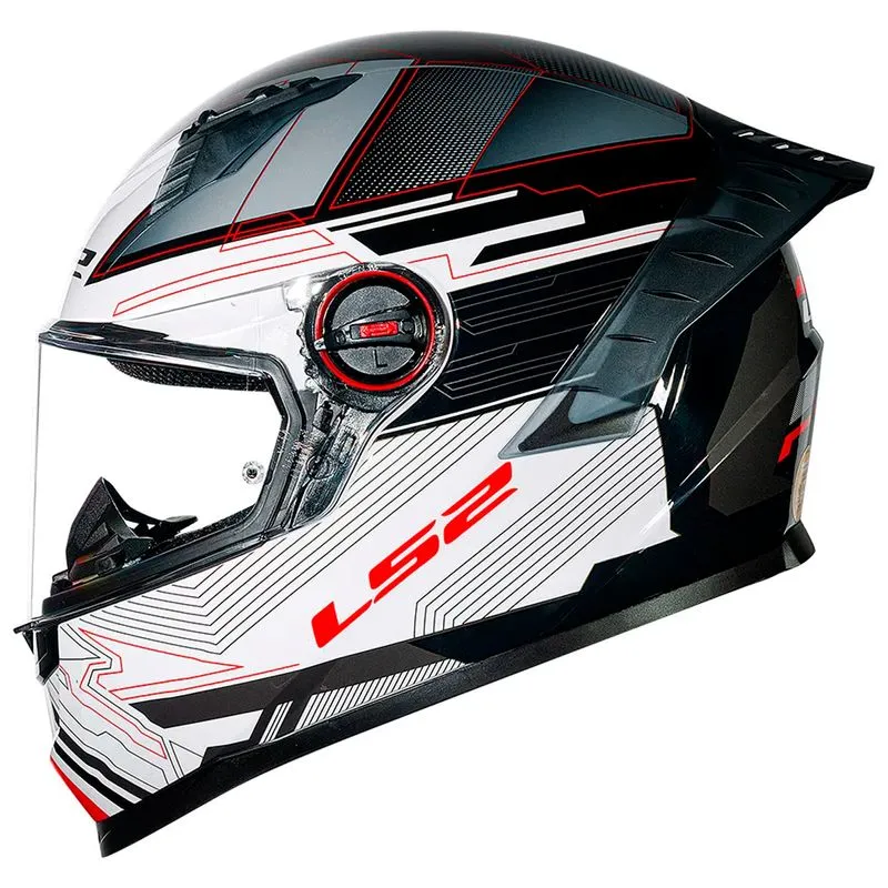 Capacete LS2 FF358 Pro Digital Preto Branco 56
