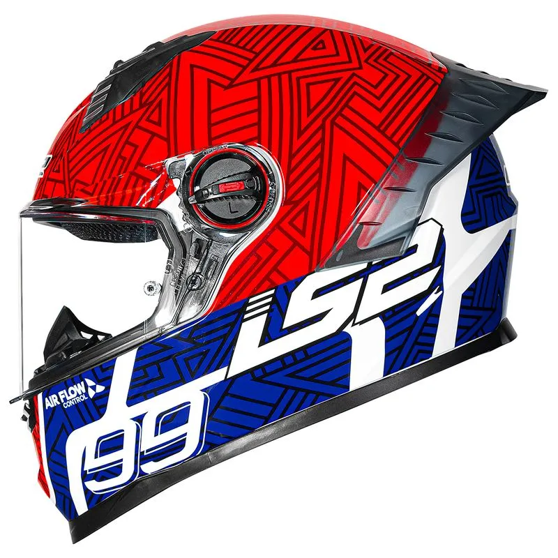 Capacete LS2 FF358 Pro Tiempo Branco Vermelho Azul 62