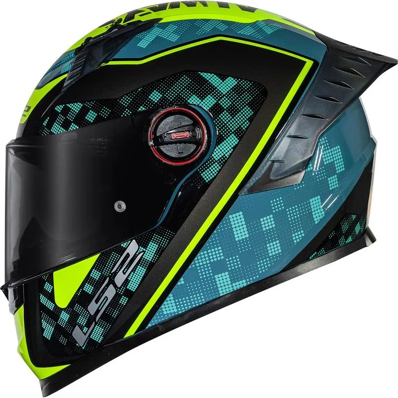 Capacete Ls2 Ff358 Pro Striker - Azul/amarelo Fluor