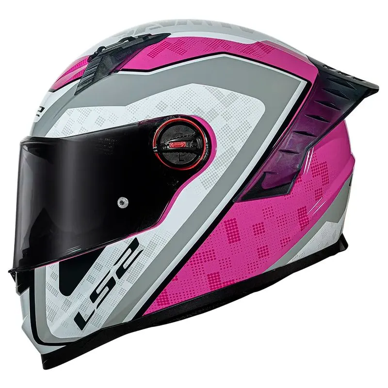 Capacete Original LS2 FF358 Pro Striker Rosa Cinza 58