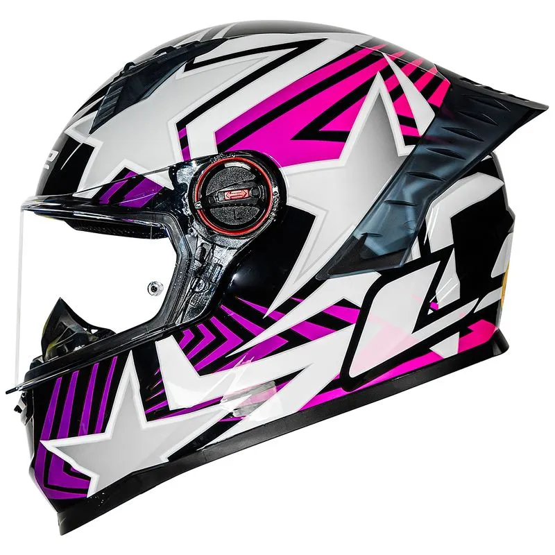 Capacete Original LS2 FF358 Pro Estellar Preto Rosa Roxo 60