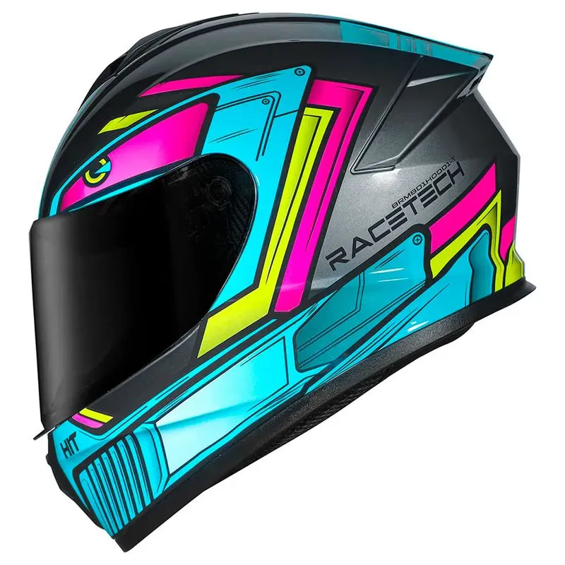 Capacete Race Tech Hit Android Cinza Rosa 62