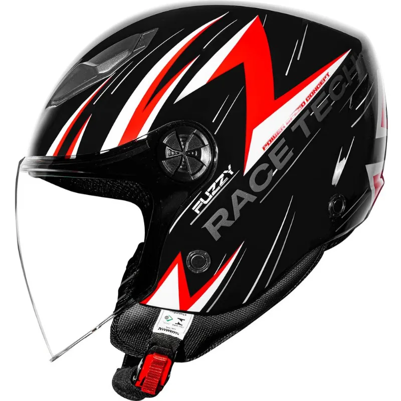 Capacete Race Tech Play Fuzzy Preto Vermelho 62