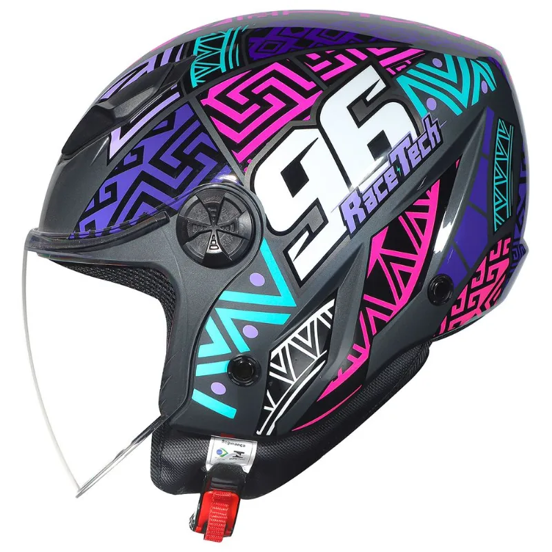 Capacete Race Tech Play Art Titânio Roxo 60