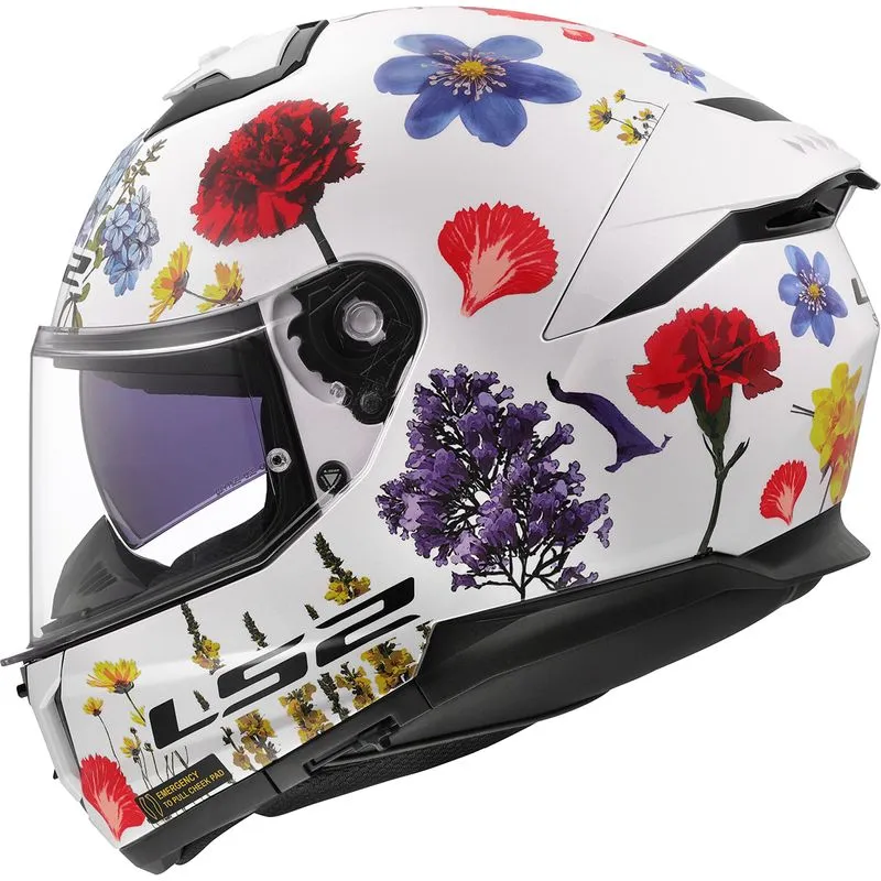 Capacete Original LS2 FF808 Stream 2 Flowers Branco 54
