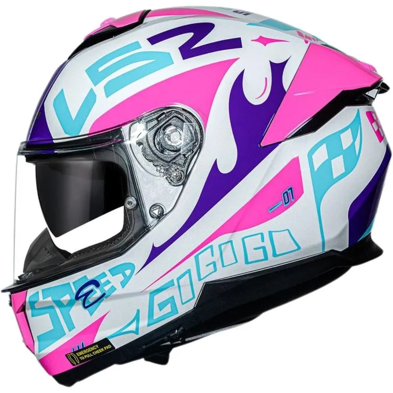Capacete Ls2 Stream 2 Race - Azul/Branco