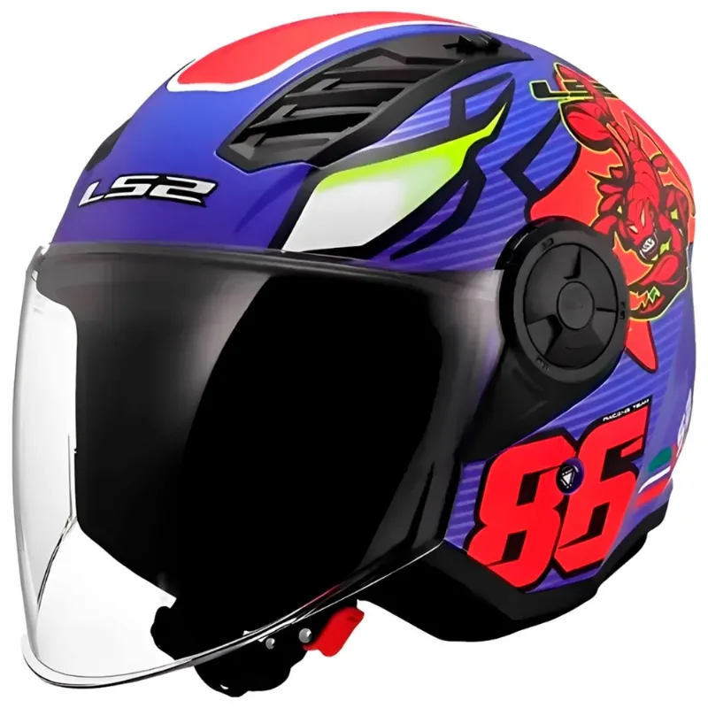 Capacete LS2 OF616 S Airflow 2 Sting Azul Vermelho 60