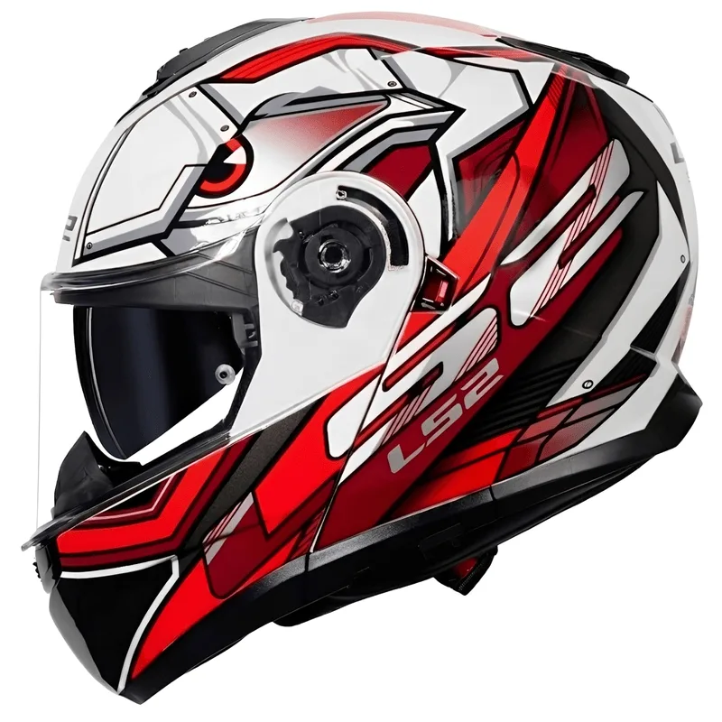 Capacete LS2 FF908 Strobe 2 Xdron Branco Vermelho 60
