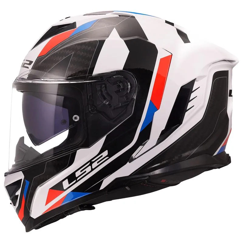 Capacete LS2 FF818 Storm 3 Sporty Branco Azul Vermelho 56