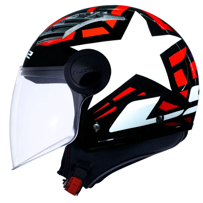 Capacete Original LS2 OF562 Airflow Starwar Branco Vermelho 58