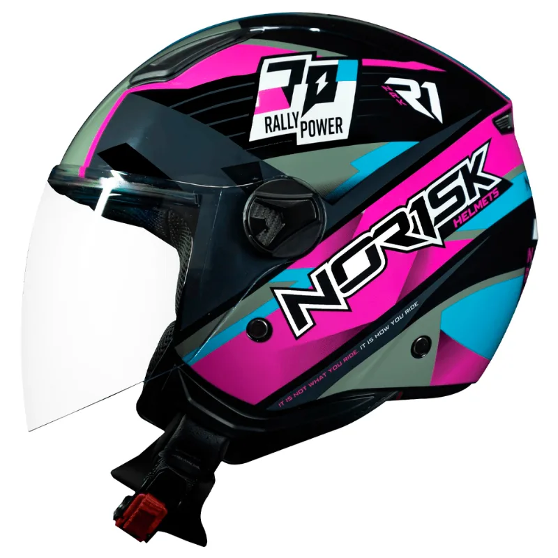 Capacete Original Norisk Orion R1 Rosa Azul 56