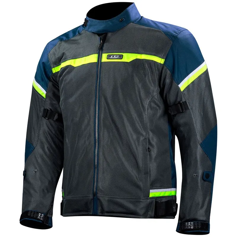 Jaqueta LS2 Riva Azul Cinza Amarelo L-G