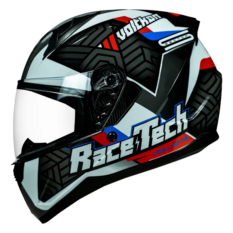 Capacete Race Tech Sector Voltkon Preto Branco 58