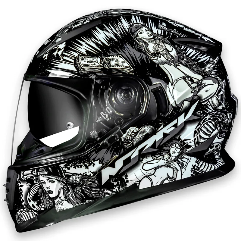 Capacete Original Norisk FF302 Soul Hot Girl Preto Branco 60