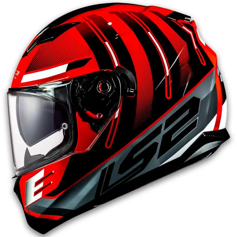 Capacete Original LS2 FF320 Stream Shadow Vermelho Branco 56