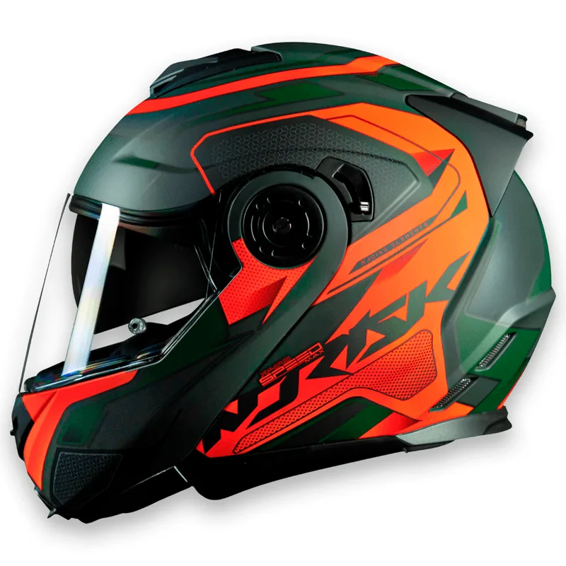 Capacete Original Norisk Route FF345 Speedmax Verde Laranja Fosco 58