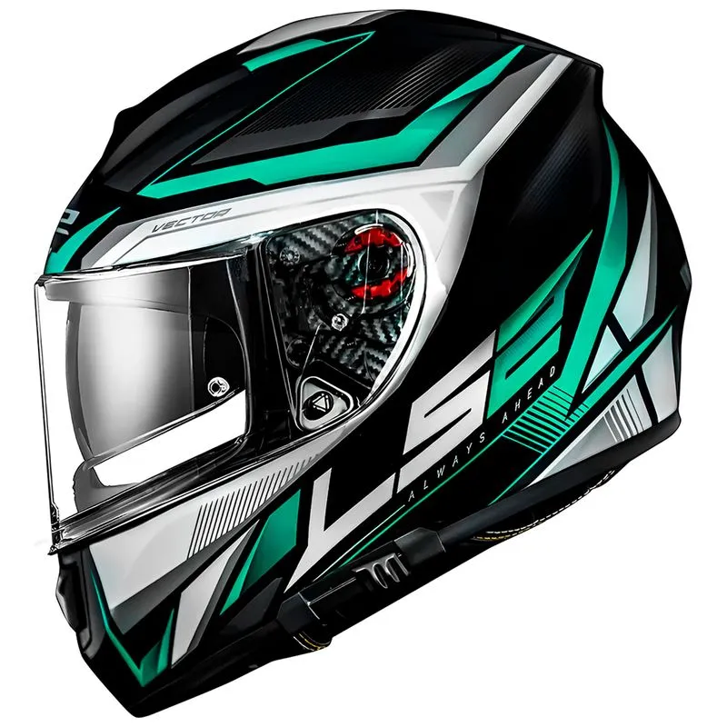 Capacete Original LS2 FF397 Vector Rider Prata Cinza Verde 60