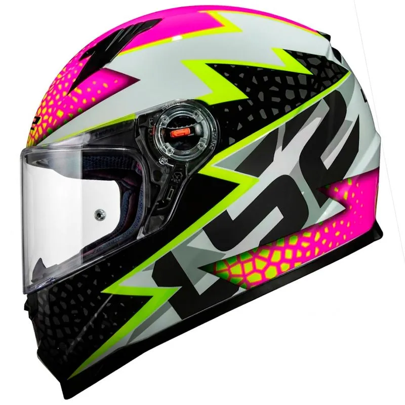 Capacete Original LS2 FF358 Speedy Branco Rosa 58