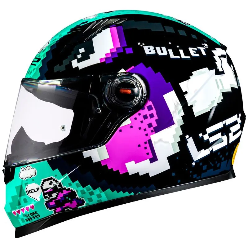 Capacete Original LS2 FF358 Classic Bullet Preto Azul 56