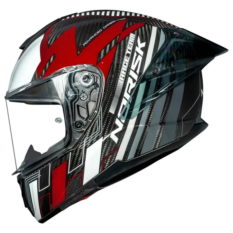 Capacete Original Norisk Carbon R Team Vermelho Branco 58