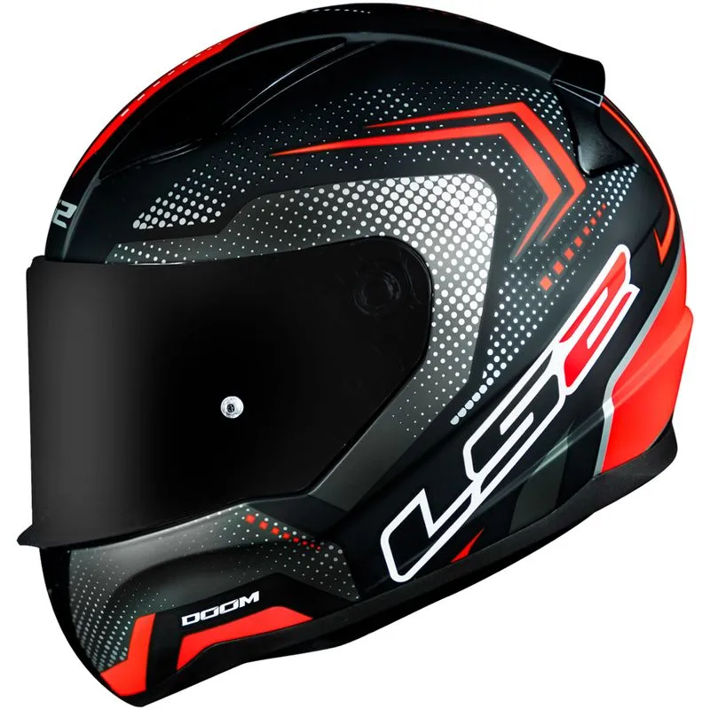 Capacete Original LS2 FF353 Rapid Doom Fosco Preto Vermelho 60