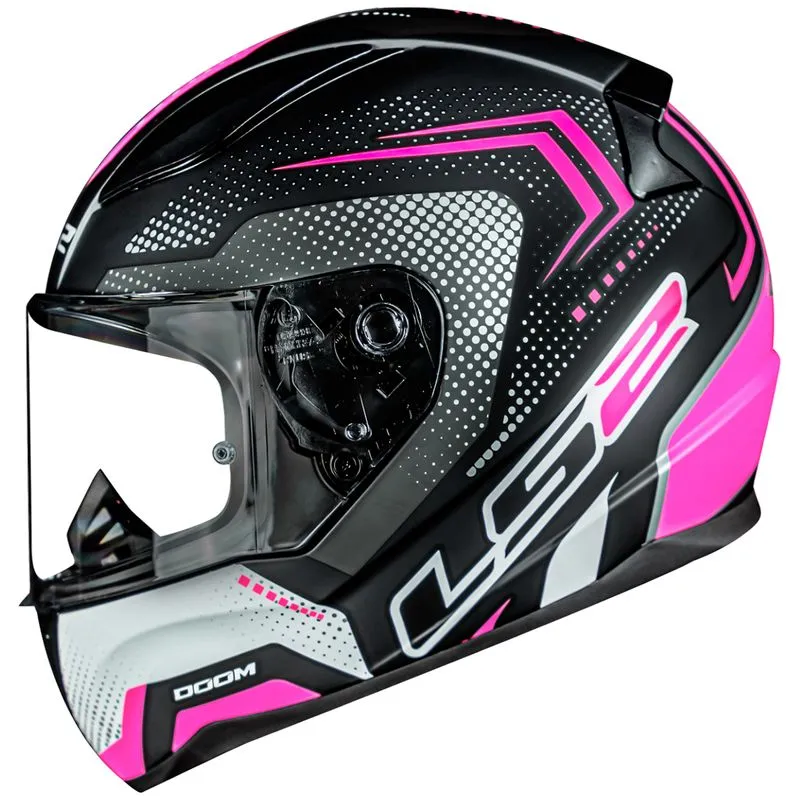 Capacete Original LS2 FF353 Rapid Doom Fosco Preto Rosa 56
