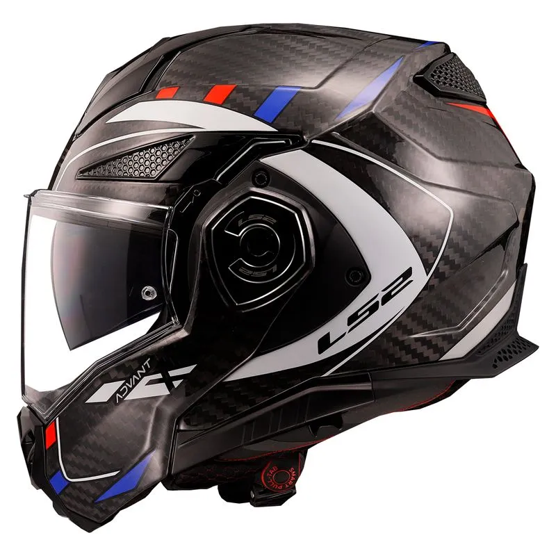 Capacete LS2 FF901 Advant X Carbon Future Branco Azul Vermelho 62