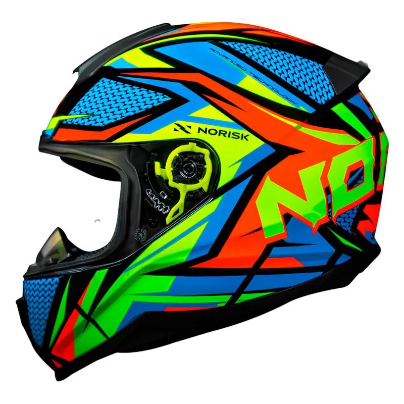 Capacete Original Norisk Razor Sharp Preto Amarelo Laranja 56