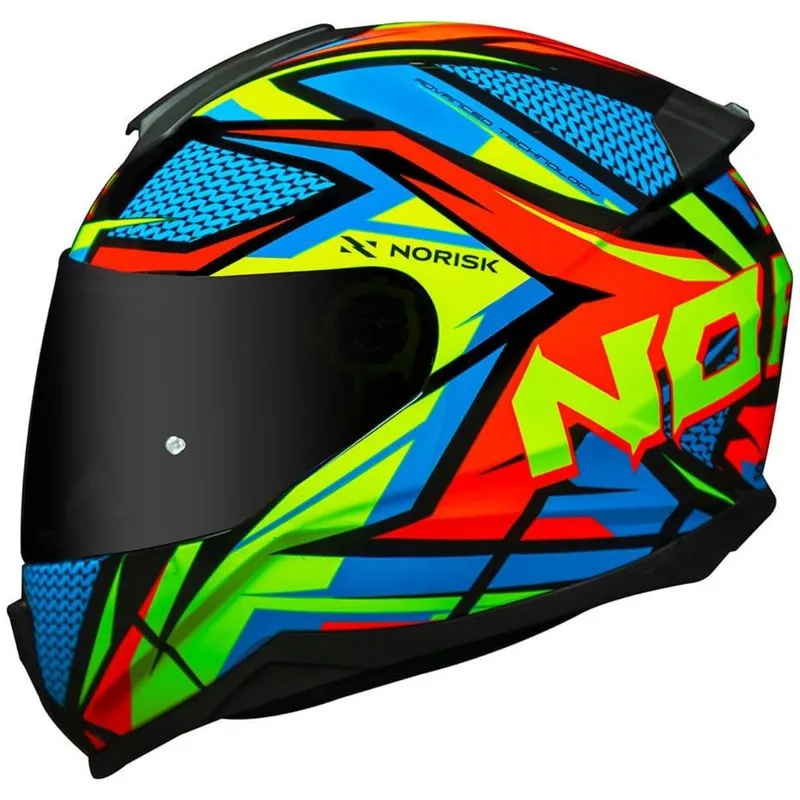 Capacete Norisk Razor Sharp - Amarelo/azul/laranja