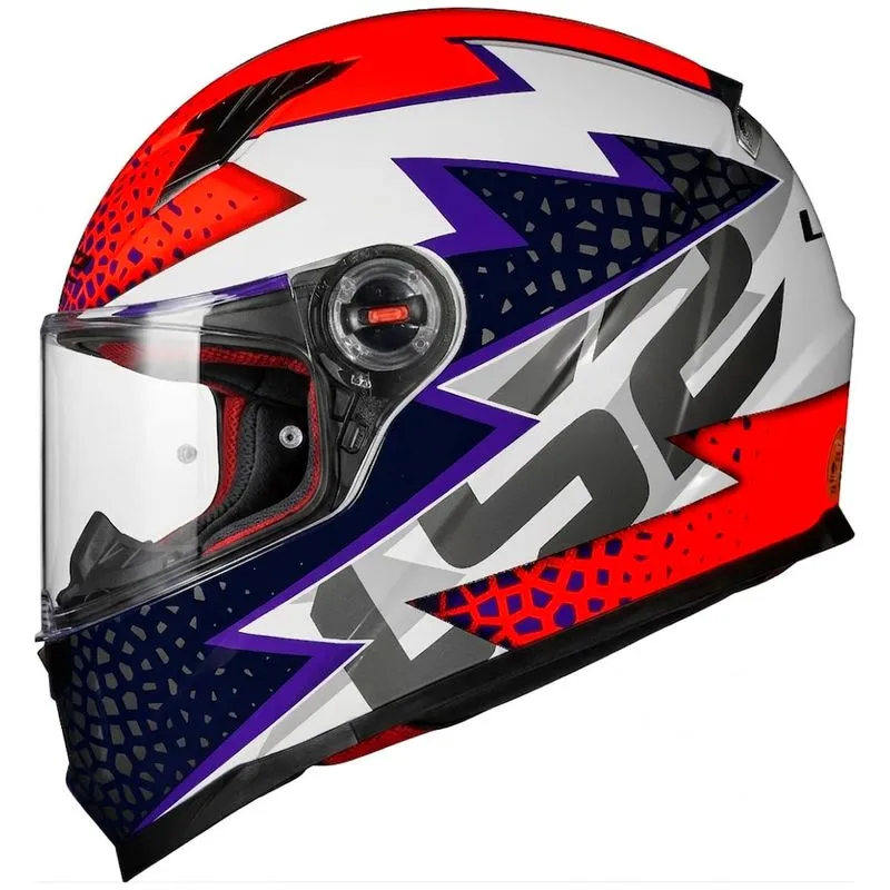 Capacete Original LS2 FF358 Speedy Branco Roxo Laranja 60