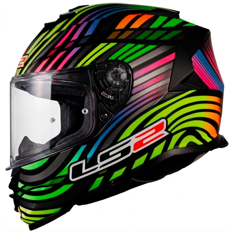 Capacete LS2 FF800 Storm Power Rainbow Preto Fosco 62