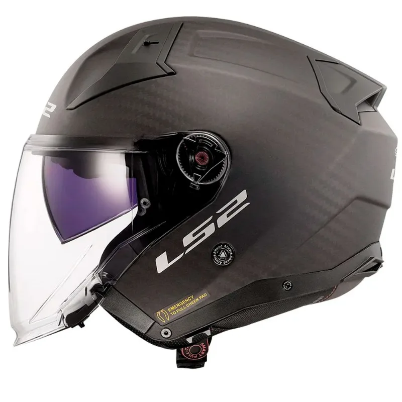 Capacete LS2 OF603 Infinity 2 C Solid Carbon Fosco 56