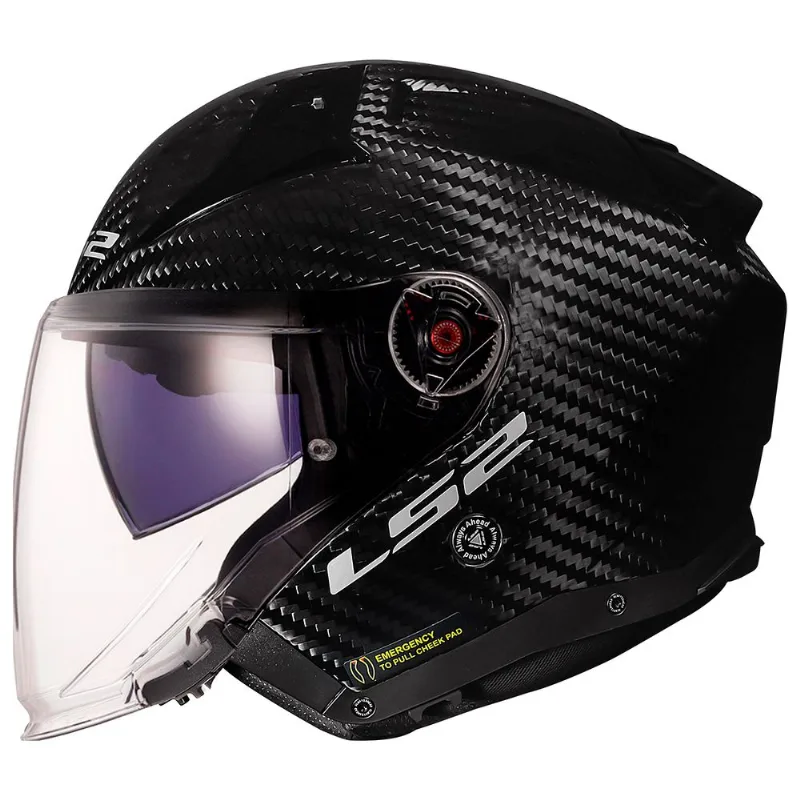 Capacete LS2 OF603 Infinity 2 C Solid Carbon Brilhante 60