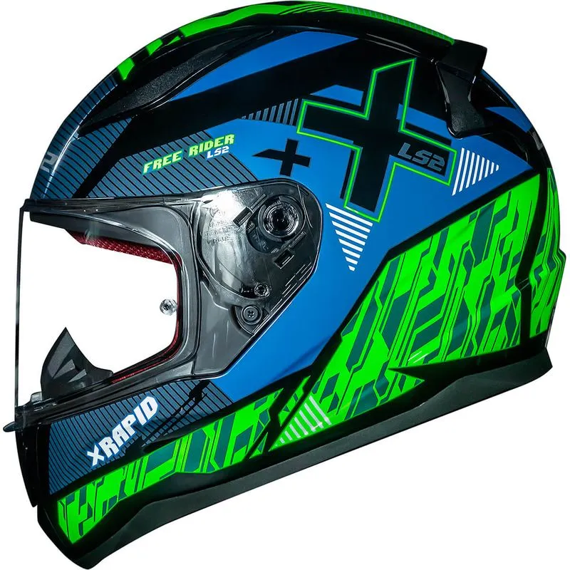 Capacete Original LS2 FF353 Rapid Xtreet Preto Verde 56