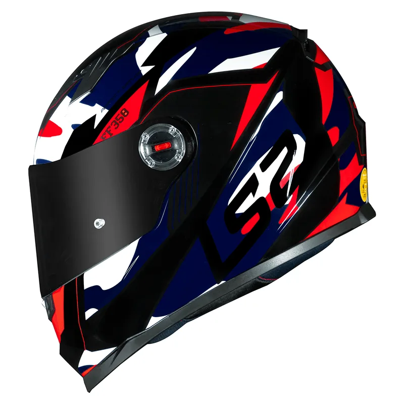 Capacete Original LS2 FF358 Tank Azul Vermelho Branco 60