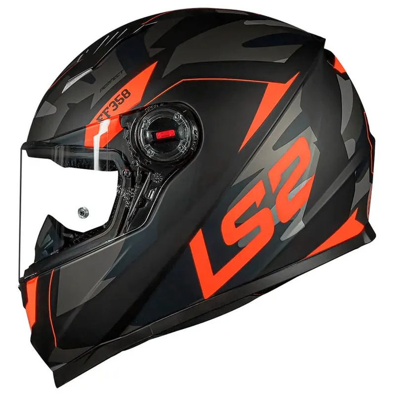 Capacete LS2 FF358 Classic Tank Camo Fosco Preto Laranja 62