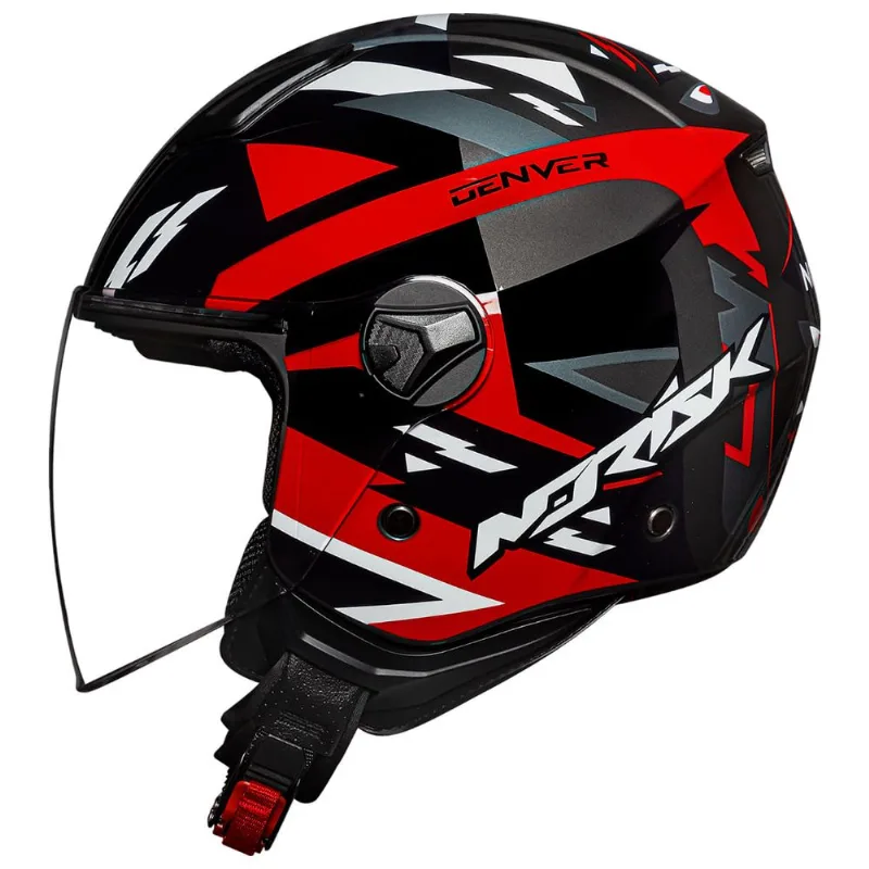 Capacete Original Norisk Orion Denver Preto Vermelho 58