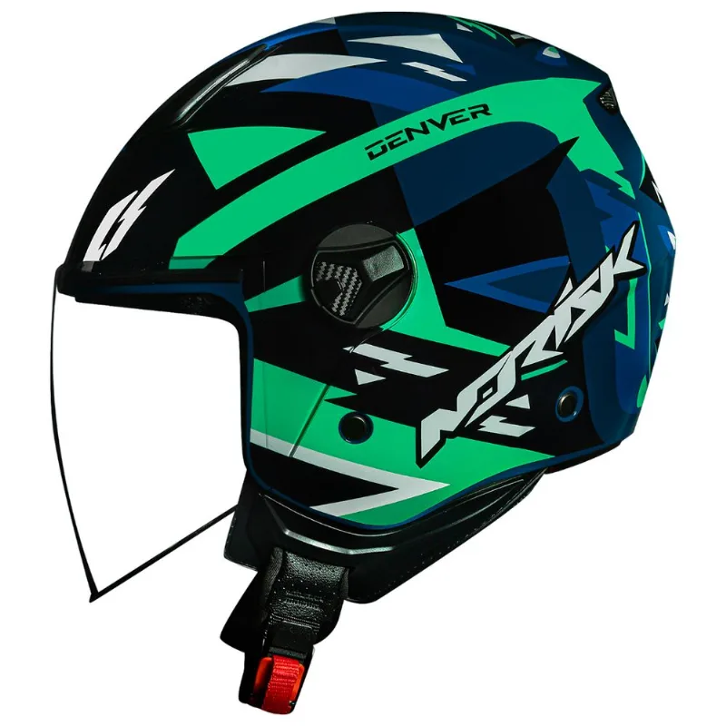 Capacete Original Norisk Orion Denver Azul Verde 56