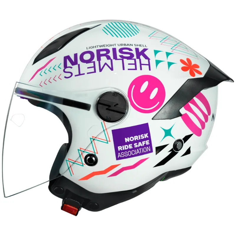Capacete Original Norisk Neo Buddy Branco Rosa 58