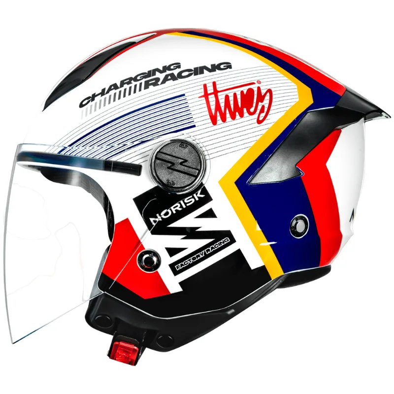Capacete Original Norisk Neo Vizion Branco Azul 56