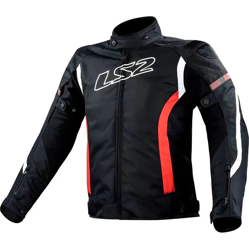 Jaqueta LS2 Gate Preto Branco Vermelho