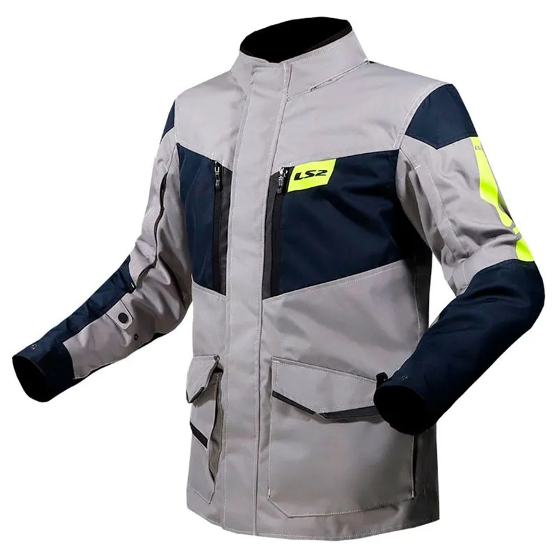 Jaqueta LS2 Metropolis Evo Titanium Azul Amarelo S-P