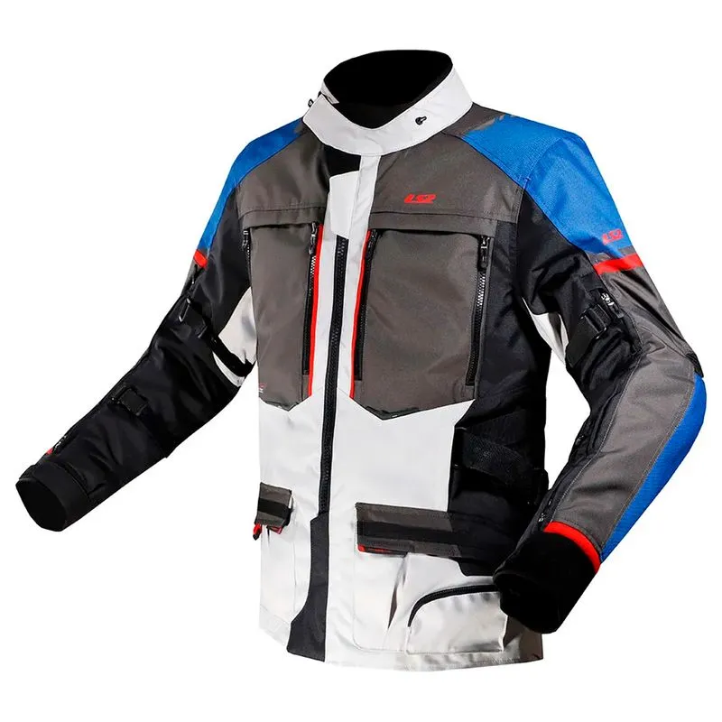 Jaqueta LS2 Norway Azul Preto Cinza Vermelho 3XL-4G