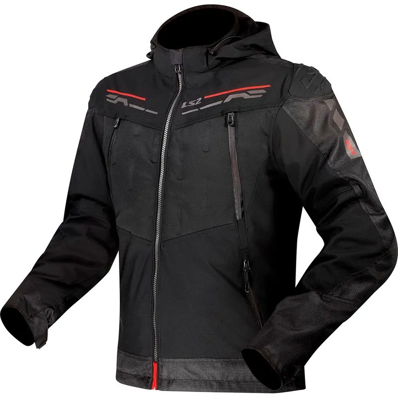 Jaqueta LS2 Zirconium Titânio Preto Vermelho XL-GG