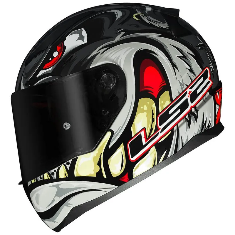 Capacete Original LS2 FF353 Rapid Spox Cinza Vermelho 58